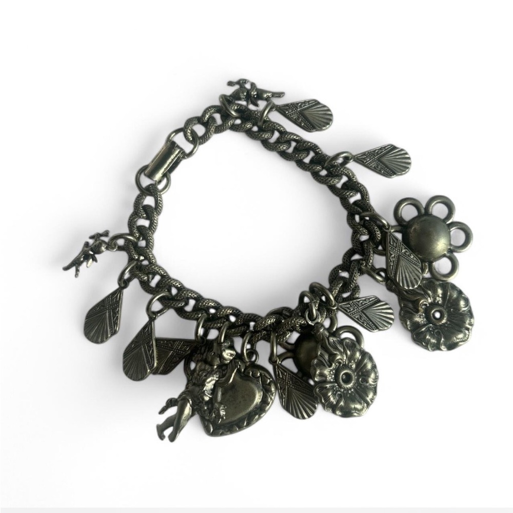 Elegant Silver Cherub Charm Bracelet